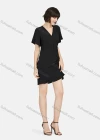 Wholesale Women's Casual Butterfly Sleeve Drawstring Plain Ruched Short Dress - Liuhuamall