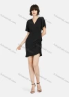 Wholesale Women's Casual Butterfly Sleeve Drawstring Plain Ruched Short Dress - Liuhuamall