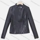 Wholesale Women's Casual Stand Collar Long Sleeve Zipper Plain Leather Crop Biker Jacket Black Clothing Wholesale Market Liuhua