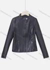 Wholesale Women's Casual Stand Collar Long Sleeve Zipper Plain Leather Crop Biker Jacket - Liuhuamall