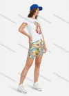 Wholesale Women's Sporty Elastic Waist Cartoon Print Biker Shorts - Liuhuamall