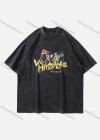 Wholesale Men's Fashion Hip Hop Oversized Crew Neck Short Sleeve Wash Distressed Graphic T-shirt 799# - Liuhuamall