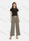 Wholesale Women's Casual High Waist Drawstring Checkerboard Wide Leg Pants 2201# - Liuhuamall