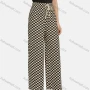 Wholesale Women's Casual High Waist Drawstring Checkerboard Wide Leg Pants 2201# preview