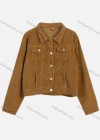 Wholesale Women's Casual Collared Plain Fake Pocket Long Sleeve Button Down Crop Corduroy Jacket - Liuhuamall