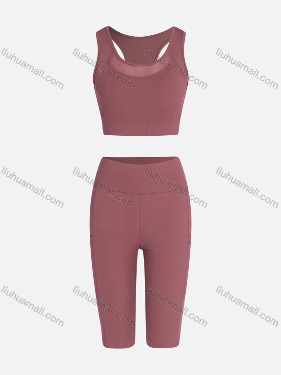 Wholesale Women's Sporty Quick Dry Tank Top & Short Leggings Sets