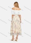 Wholesale Women's Elastic Waist Floral Ruffle Hem Maxi Skirt - Liuhuamall