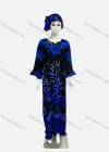 Wholesale Women's African Long Sleeve Paisley Print Notched Maxi Kaftan Dress With Hijab ZXV-748# - Liuhuamall