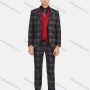 Wholesale Men's Formal Lapel Plaid Pockets Blazer & Waistcoat & Pant 3 Pieces Suit Sets preview