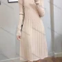 Wholesale Women's Casual Slim Fit Rib Knit Mock Neck Sweater Midi Dress preview