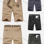 Wholesale Men's Casual Pockets Zipper Fly Plain Short Cargo Pant With Belt preview