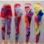 Wholesale Women's Sporty High Waist Topstitch Sewing Tie Dye Ankle Length Leggings preview