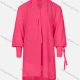 Wholesale Women's Plain Tie-Neck High Low Hem Long Sleeve Tunic 1# Clothing Wholesale Market Liuhua