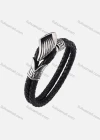 Wholesale Genuine Leather Stainless Steel Toggle Clasps Bracelet 044# - Liuhuamall