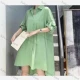 Wholesale Women's Fashion Collared Long Sleeve Loose Fit High Low Hem Plain Tunic Shirt 2468# Light Green Clothing Wholesale Market Liuhua