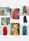 Wholesale Women's Fashion Collared Long Sleeve Loose Fit High Low Hem Plain Tunic Shirt 2468# - Liuhuamall