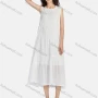 Wholesale Women's Casual Frill Neck Tiered Hem Midi Tank Dress 56252# preview