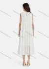 Wholesale Women's Casual Frill Neck Tiered Hem Midi Tank Dress 56252# - Liuhuamall