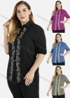 Wholesale Women's Casual Round Neck 3/4 Sleeve Rhinestone Top - Liuhuamall