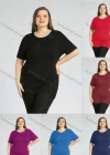 Wholesale Women's Plus Size Round Neck Short Sleeve Embroidery Casual Top - Liuhuamall