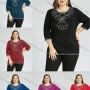 Wholesale Women's Plus Size Round Neck Short Sleeve Embroidery Casual Top preview
