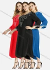 Wholesale Women's Casual V Neck 3/4 Sleeve Embroidered Midi Dress - Liuhuamall