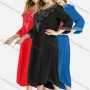 Wholesale Women's Casual V Neck 3/4 Sleeve Embroidered Midi Dress preview