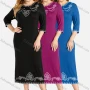 Wholesale Women's Casual Crew Neck 3/4 Sleeve Embroidered Dress preview