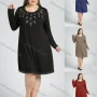 Wholesale Women's Plus Size Casual Crew Neck Short Sleeve Embroidery Knee Length Dress preview