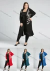 Wholesale Women's Plus Size Casual Long Sleeve Open Front Embroidery Cardigan - Liuhuamall