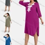 Wholesale Women's Plus Size Elegant V Neck 3/4 Sleeve Embroidery Knee Length Dress preview