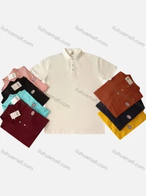 Wholesale Men's Casual Plain Collared Short Sleeve Polo Shirt 20227#, LIUHUA CLOTHING WHOLESALE