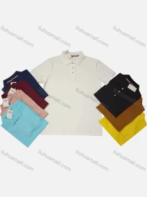 Wholesale Men's Casual Plain Collared Short Sleeve Polo Shirt 20238#, LIUHUA CLOTHING WHOLESALE