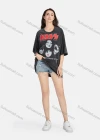Wholesale Women's Hip Hop Crew Neck Short Sleeve Loose Fit Graphic Letter T-shirt - Liuhuamall