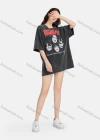 Wholesale Women's Hip Hop Crew Neck Short Sleeve Loose Fit Graphic Letter T-shirt - Liuhuamall