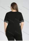 Wholesale Women's Plus Size Round Neck Short Sleeve Embroidery Casual Top - Liuhuamall
