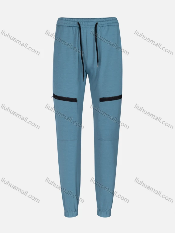 Wholesale Men's Athletic Workout Elastic Waist Drawstring Zip Ankle Length Joggers YXNW-PTZZ-06#