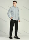 Wholesale Men's Striped Button Down Long Sleeve Casual Shirt - Liuhuamall