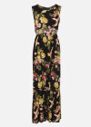 Wholesale Women's Causal Sleeveless Round Neck Allover Floral Print Pleated Maxi Dress - Liuhuamall