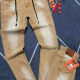 Men's Casual Distressed Pockets Letter Splicing Long Denim Jeans 0008# Clothing Wholesale Market -LIUHUA