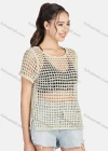 Wholesale Women's Casual Crew Neck Short Sleeve Hollow Out Cover Up - Liuhuamall