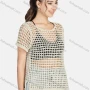 Wholesale Women's Casual Crew Neck Short Sleeve Hollow Out Cover Up preview