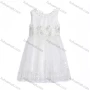 Wholesale Girls Sleeveless Zip Back Embroidery Beads Sequin Lace Flower Girl Dress preview