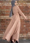 Wholesale Women's Islamic Muslim Bell Sleeve Belted Abaya Robe Dress - Liuhuamall