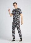 Wholesale Men's Fashion Allover Camo Print Short Sleeve T Shirt 2 Piece Set - Liuhuamall