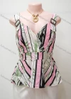 Wholesale Women's Casual Striped Wrap V Neck Adjustable Straps Cami Top - Liuhuamall