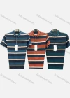 Wholesale Men's Casual Striped Colorblock Patch Pocket Short Sleeve Polo Shirt 3805# - Liuhuamall