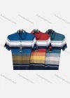 Wholesale Men's Casual Striped Colorblock Patch Pocket Short Sleeve Polo Shirt 303# - Liuhuamall