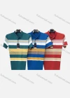 Wholesale Men's Casual Colorblock Striped Patch Pocket Short Sleeve Polo Shirt 891# - Liuhuamall