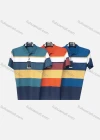 Wholesale Men's Casual Colorblock Striped Patch Pocket Short Sleeve Polo Shirt 883# - Liuhuamall